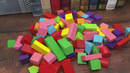 Rainbow Wooden Building Blocks