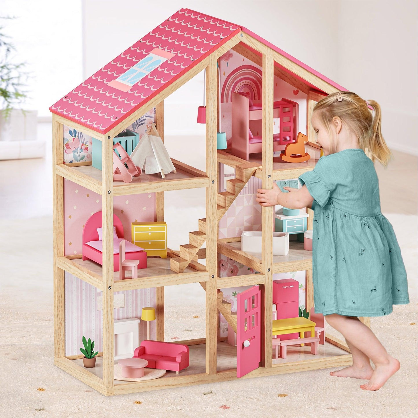 Love Dollhouse with 30 Pieces of Furniture