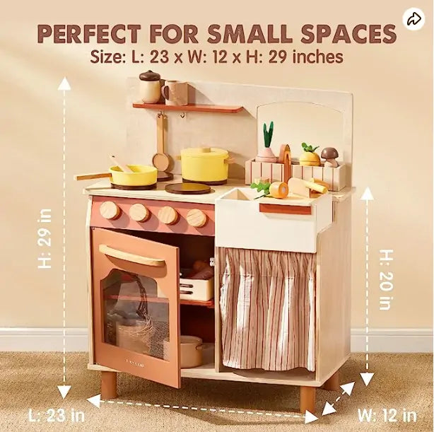 Modern & Versatile Wooden Kids Play Kitchen