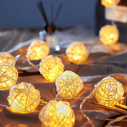 Rattan LED String Lights