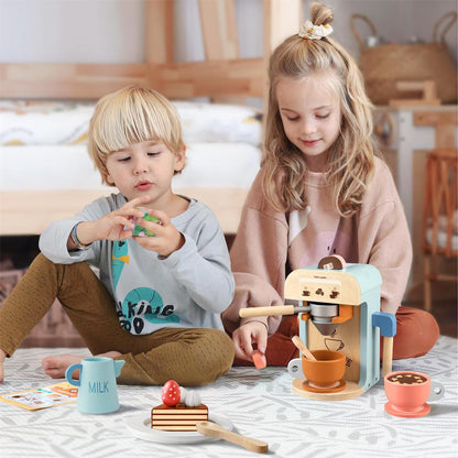 Wooden Play Coffee Maker and Cake Set