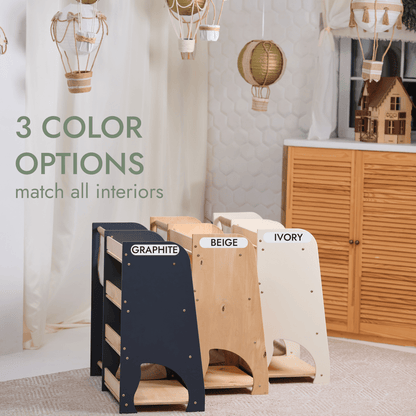 2-in-1 Montessori Bookshelf & Toy Shelf